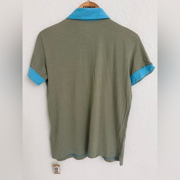 New Diesel Polo Button T-shirt Size Large Men’s Short Sleeve Blue & Gray - Picture 3 of 5
